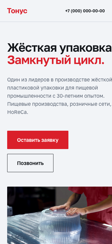 Мобильная версия того же сайта